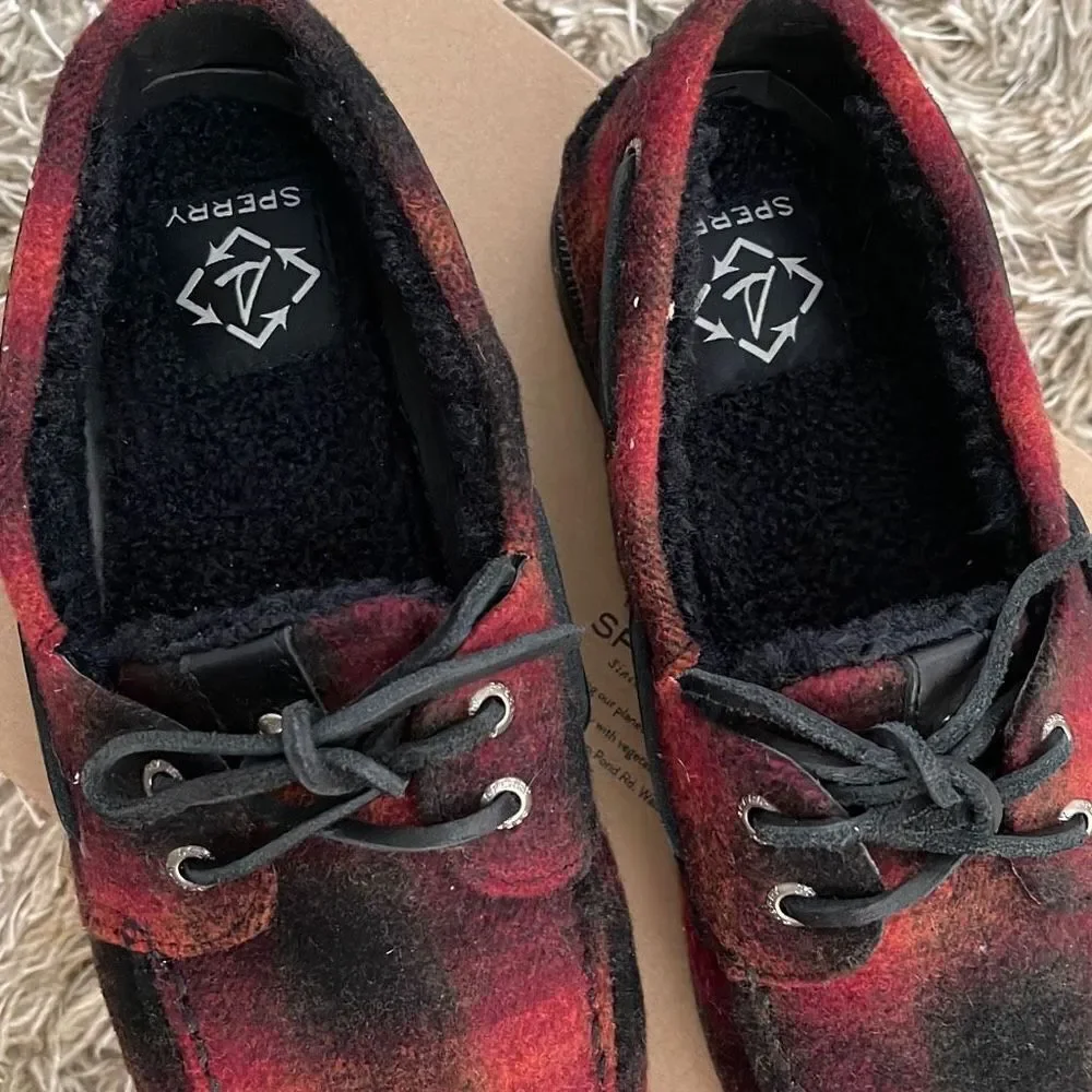 Sperry‎ Boat Shoes A/O Seacycled Shearling Wool Mens Size 9.5 New